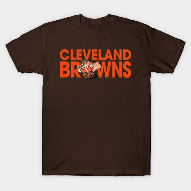 Cleveland Browns Elf Runner Logo T-Shirt by Goin Ape Studios